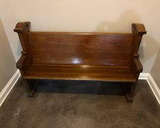 Antique Oak Church Pew