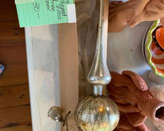 #209	Vtg wire wrapped mercury glass christmas tree topper	 $30.00 			