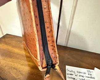 #265	Scully Ostrick zip binder w/ drop handles vintage light weat on corner	 $25.00 			