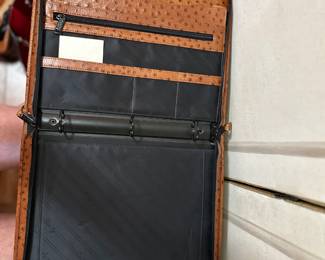 #265	Scully Ostrick zip binder w/ drop handles vintage light weat on corner	 $25.00 			