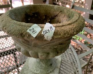 #241	concrete pot on pedistal 12x11	 $30.00 			