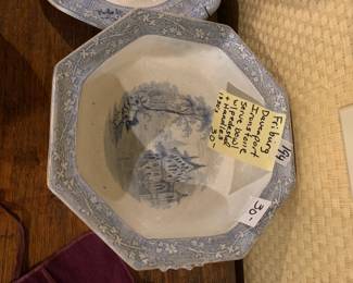 #194	Friburg Davenport ironstone serving bowl w pedestal and handles 1850	 $30.00 			