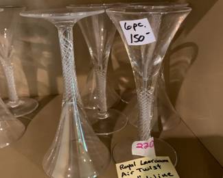 #220	Royal Leerdam Air Twist 6.5 wine glasses 6 pc discontinued	 $150.00 			