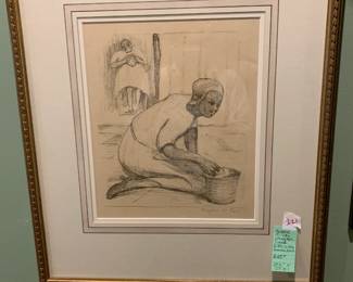#221	Margaret M. Law Lethagrath signed 1871 d 1956 American artist  20.5 x 23.25	 $225.00 			