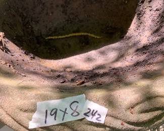 #242	concrete pot basket 19x8	 $30.00 			