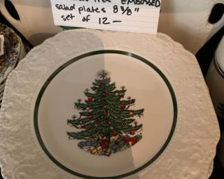 #235	Cuthbertson orgial christmas tree  Embossed saled plates 8.75 set of 12	 $80.00 			
