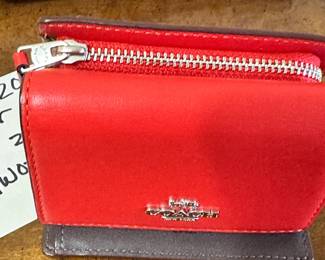 #269	Coach red leather trifold wallet with zip out of pocket NWOT	 $20.00 			