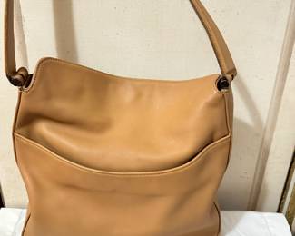 #259	Couch Tan leather hobo/shoulder bag "Whitney" inner zip and outer pocket 	 $50.00 			