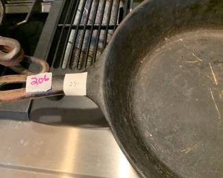 #206	iron chicken fryer no lid	 $25.00 			