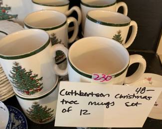 #230	Cuthberteon Chirstmas tree mugs set of 12 coffee cups	 $48.00 			