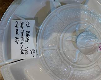 #234	California pottery soup tureen wing 6 serving bowls 	 $30.00 			