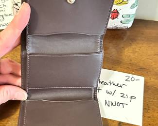 #269	Coach red leather trifold wallet with zip out of pocket NWOT	 $20.00 			