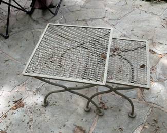 #129	Set of 2 wrought Iron Nesting Tables	 $20.00 			