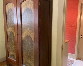 #173	Wood Armoire w/2 doors and shelf w/2 drawers - 4 wood shelves - Upstairs - You Move Down - 48x19x88T	 $220.00 			