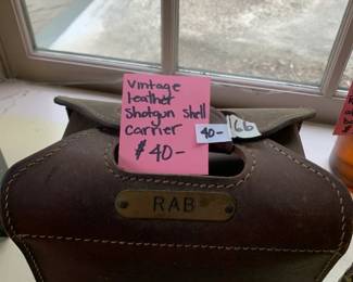 #166	Vintage Leather Shot Gun Shell Carrier	 $40.00 			