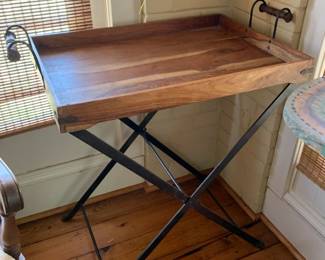#016	Metal Base Wood Tray Table that lifts off and folds up - 30x18x29	 $175.00 			