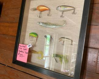 #171	Mounted Fishing Lures Shadow Boxes under Glass and Framed - 8 lures	 $25.00 			