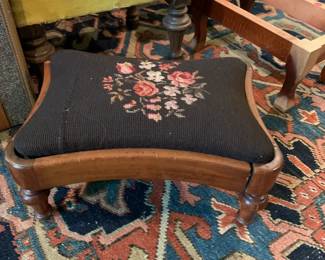 #060	Needlepoint Foot Stool w/wood Base - 15x11x6	 $25.00 			