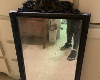 #044	Black Painted Metal Mirror - Heavy - needs silvering - 16x32	 $65.00 			