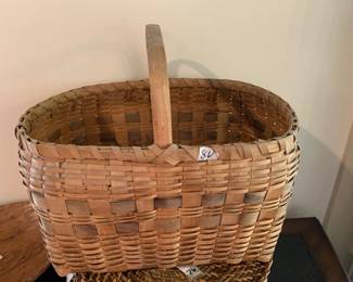 #080	Wood Hand-Woven Basket - 16x11x14	 $25.00 						