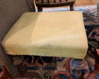 #061	Yellow Velvet Fabric Footstool (as is fabric) - 15x12x11	 $25.00 			