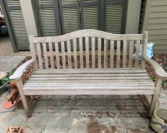 #130	Weathered Teak Wooden Bench - 64" Long	 $100.00 			