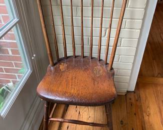 #010	Wood Spindle Back Primitive Chair	 $40.00 			