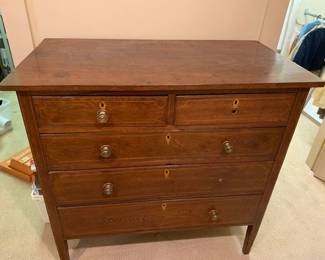 #040	Chest of 5 Drawers Primitive Wood -44x24x41 (knobs in Drawer)	 $175.00 			