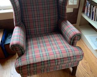 #158	Plaid Wingback Chair	 $75.00 			