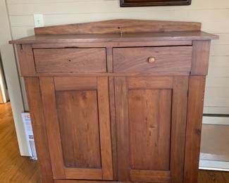 #149	Wood primitive 2 Door 2 Drawer Cabinet - 48x16x47 (missing knob in Drawer)	 $175.00 			