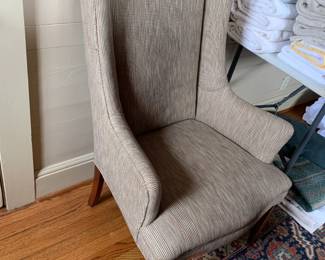 #157	Khaki/Tweed Wingback Chair	 $75.00 			