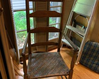 #052	Wood Odd Dining Chair w/rushing seat	 $30.00 			