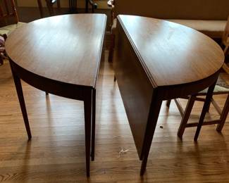 #001	double gate leg dining table with 6 mixed cain set chairs 54-99x54x30	 $550.00 	   	 	