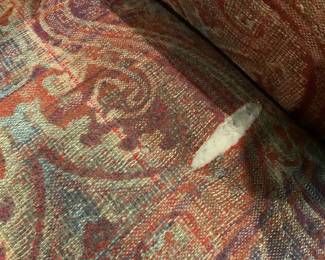 #056	Loveseat Blue/Burgandy (as is slit on seat) w/wood legs - 58" Long	 $30.00 			