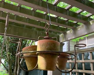 #126	Metal 3 pot Hanging Holder 	 $75.00 			