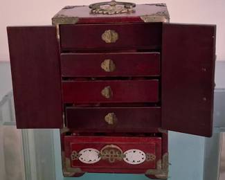 Vintage Asian jewelry chest