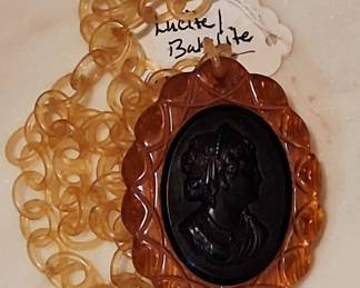 Vintage Lucite & Bakelite Cameo