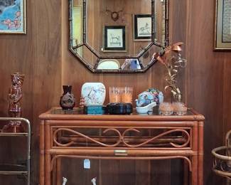 Mid Century mirror and console