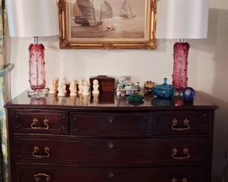 Gorgeous dresser with Murano Lamps!