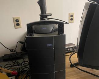 Vintage IBM Aptiva Pentium Desktop Computer System with IMB CRT Monitor, Keyboard & Mouse & Joystick- Powers On