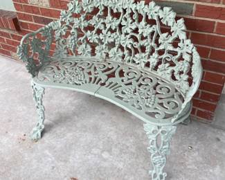 $97.00 -Ornate Cast Aluminum Garden Bench, Grapevine Design