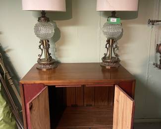 $225.00 - Mid Century Modern Walnut Cabinet/Credenza with Tapered Legs