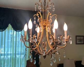 $325.00 - French/Spanish-Style Antique Brass Chandelier
