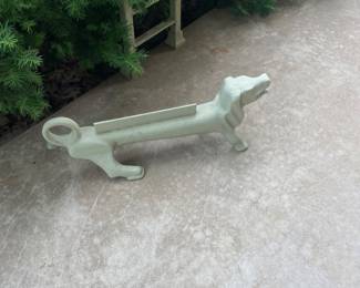 Vintage Cast Iron Dachshund Dog Boot Shoe Scraper, Painted