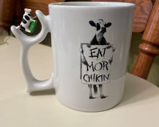 $8.00 ea. - Chick-fil-A Mor Chikin Cow Handle Coffee Mug, 3 Mugs