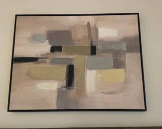 $48.00 - Large Modern Abstract Canvas Wall Art Neutral Tones Framed