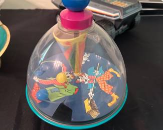 $25.00 - Vintage Chime Playthings Clown-Them Spinning Top
