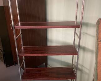 $165.00 - Mid Century Modern Adjustable Metal 5-Tier Shelving Unit