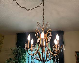 $325.00 - French/Spanish-Style Antique Brass Chandelier