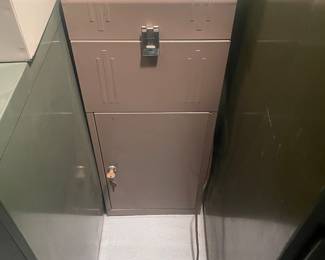 $65.00 - Mid-Century Locking Steel Utility Cabinet with Keys, Retro Industrial Storage